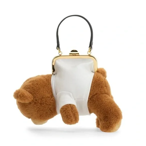 Moschino Stuffed Teddy Bear Coin Clutch Crossbody Bag NWT - Picture 15 of 15